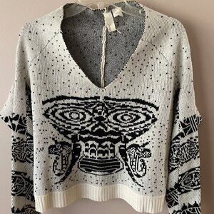 RARE Barlow Dumont Sweater Merino Wool V-Neck Pullover size Small